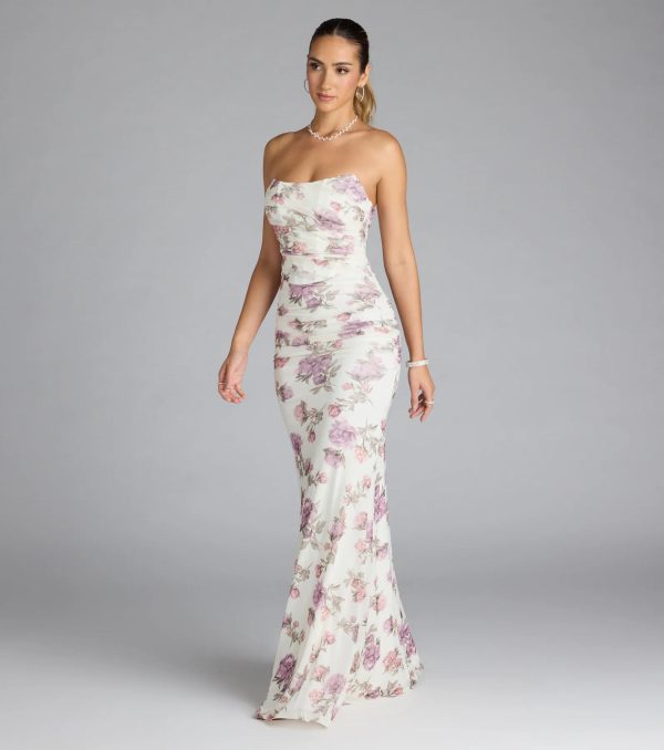 Windsor | Maribelle Corset Floral Mermaid Formal Dress